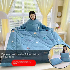 Multi-functional Sleeved Quilt for Students in Dorms