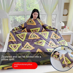 Multi-functional Sleeved Quilt for Students in Dorms