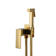 "Wall-Mounted Brass Bidet Sprayer with Titanium Finish"