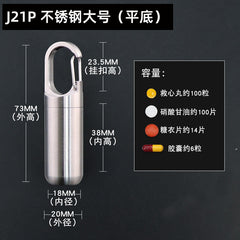 Stainless Steel Portable Sealed Pillbox with Waterproof Design