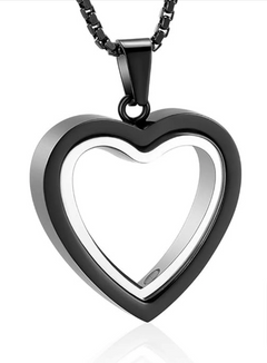 Heartfelt Remembrance: Stainless Steel Heart-Shaped Cremation Pendant (Keepsake)