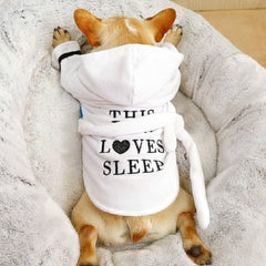 Hooded Pajamas Dog Bathrobe