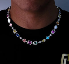 Gold-Plated Gemstone Necklace, Bracelet or Set (Unisex)