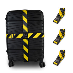 Adjustable Luggage Straps for Secure TravelTSA Approved Heavy Duty Suitcase Belts with Quick-Release Buckle Durable Travel Straps for Luggage Protection and Easy Identification (Black Yellow)