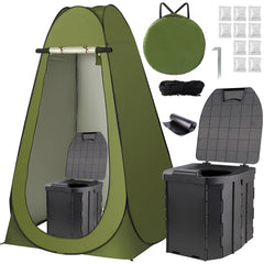 Portable Camping Toilet with Privacy Tent and Carrying Bag