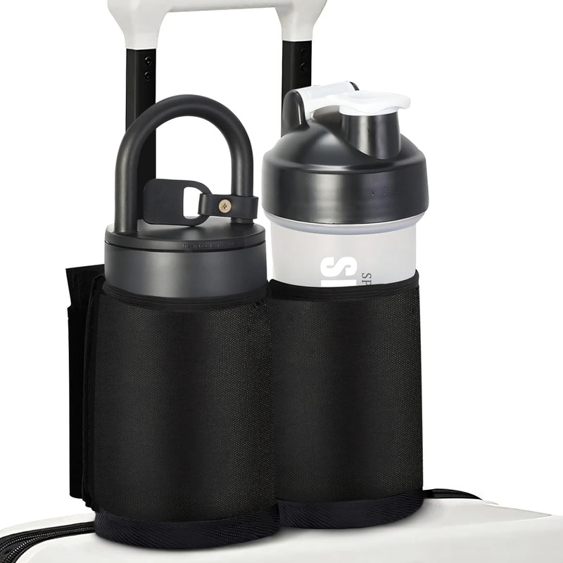 Luggage Travel Cup Holder for Suitcases Free Hands Travel Accessories Carry on Beverage Cup Holder Attachment Luggage Cup Caddy Gifts for Flight Attendants Business Travelers Black