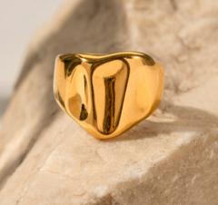 18K Gold Stainless Steel Minimalist Wide Ring