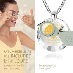 Sterling Silver 925 “I Love You” Necklace Inscribed in (120 Languages)