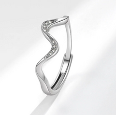 Water Wave Ring, Silver-Tone or Gold-Tone