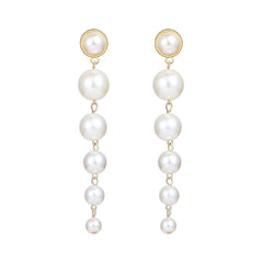 Gorgeous Women's Simple Long Artificial Pearl Earrings