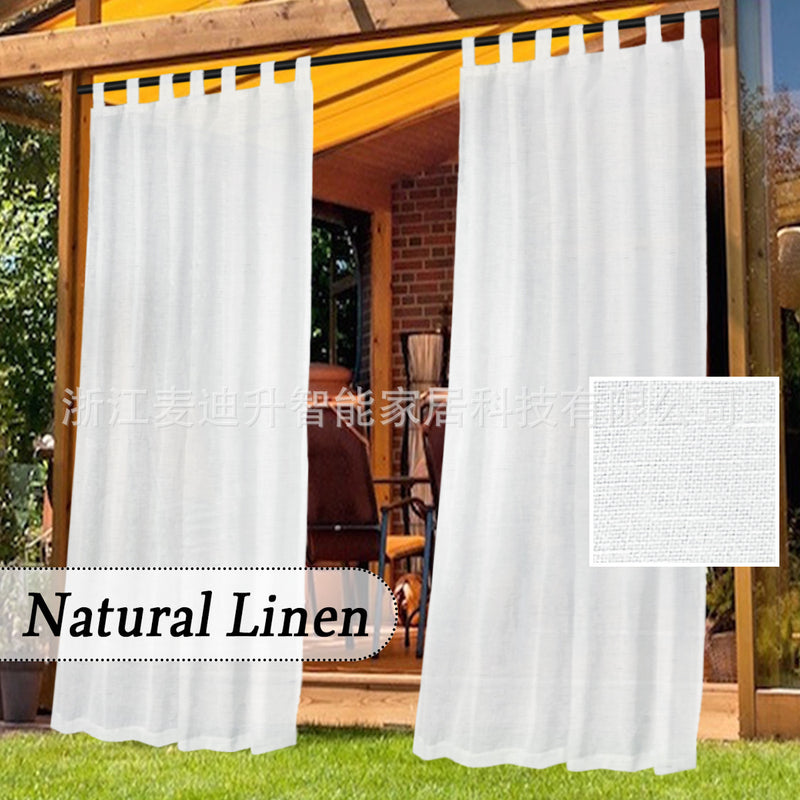 Modern Minimalist Linen Outdoor Curtains with Light Filter