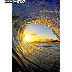 Sunset Waves Diamond Painting Decorative Art