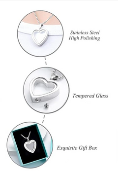 Heartfelt Remembrance: Stainless Steel Heart-Shaped Cremation Pendant (Keepsake)