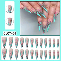 Plum Blossom Long Pointed Nails