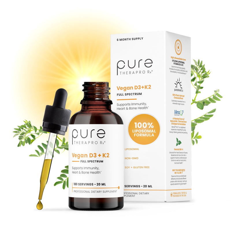 Vegan Liquid D3 + K2 Liposomal Supplement, 5000 IU, 20mL