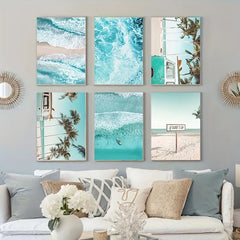 6pcs 7.9x11.8in Decorative Beach Wall Art Set