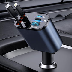 Retractable Car Charger, 4 in 1 Fast Car Phone Charger 66W