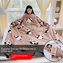 Multi-functional Sleeved Quilt for Students in Dorms