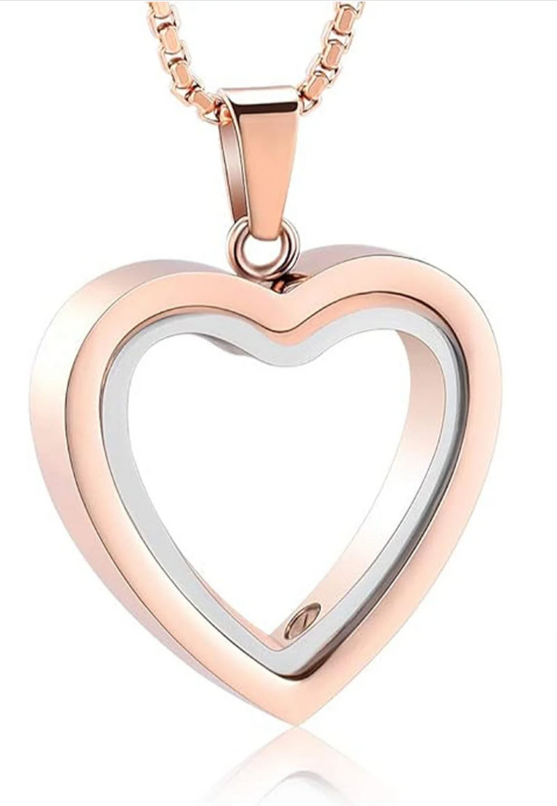 Heartfelt Remembrance: Stainless Steel Heart-Shaped Cremation Pendant (Keepsake)