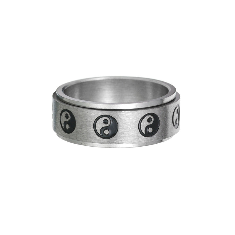 Stainless Steel Turning Decompression Gossip Ring for All (Yen Yang)