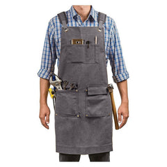 Multi-Pocket Canvas Apron for Work with Logo Printing