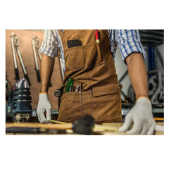 Multi-Pocket Canvas Apron for Work with Logo Printing