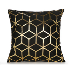 Elegant White, Gold and Black Decorative Pillow Covers