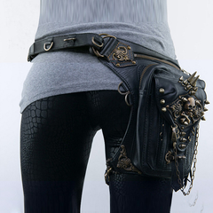 Unisex PU Leather Waist and Leg Fanny Bag