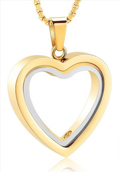 Heartfelt Remembrance: Stainless Steel Heart-Shaped Cremation Pendant (Keepsake)
