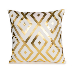 Elegant White, Gold and Black Decorative Pillow Covers