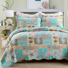 American Cotton Summer Quilt Set with Ocean Theme