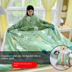 Multi-functional Sleeved Quilt for Students in Dorms