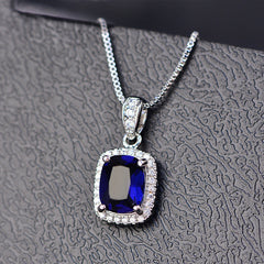 Square AAA Zircon Pendant Necklace for Women