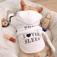 Hooded Pajamas Dog Bathrobe