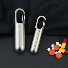 Stainless Steel Portable Sealed Pillbox with Waterproof Design