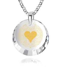 Sterling Silver 925 “I Love You” Necklace Inscribed in (120 Languages)