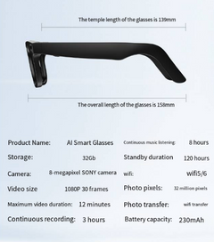 AI Camera Smart Glasses for Hands-Free Recording