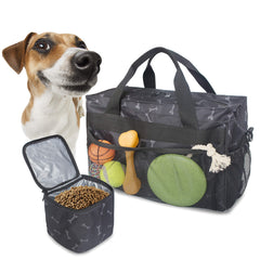 MYDAYS Dog Travel Bag Pet Luggage Suitcase Weekend Tote Carrier with Collapsible Bowl Pet Luggage Suitcase Weekend Tote Carrier with Collapsible Bowl (Black)