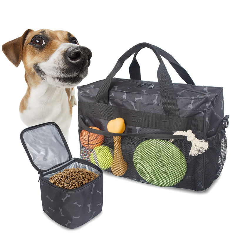 MYDAYS Dog Travel Bag Pet Luggage Suitcase Weekend Tote Carrier with Collapsible Bowl Pet Luggage Suitcase Weekend Tote Carrier with Collapsible Bowl (Black)