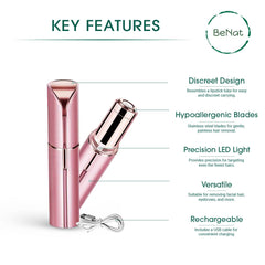 The Effortless Beauty Kit (Facial Hair Remover, Eyebrow Trimmer & Electric Eye Lash Curler)