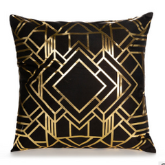 Elegant White, Gold and Black Decorative Pillow Covers