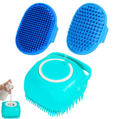 Petteamers 3PCS Dog Shampoo Brush | Dog Bath Brush | Dog Scrubber for Bath | Dog Bath Brush Scrubber | Dog Shower/Washing Brush