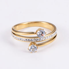 Elegant Spiral Zircon Ring for Women