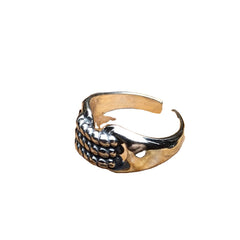 Cold Style Retro Distressed Twist Ring for Women (Sterling Silver)
