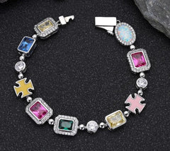 Gold-Plated Gemstone Necklace, Bracelet or Set (Unisex)