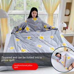 Multi-functional Sleeved Quilt for Students in Dorms