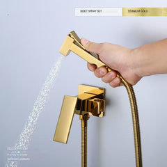"Wall-Mounted Brass Bidet Sprayer with Titanium Finish"
