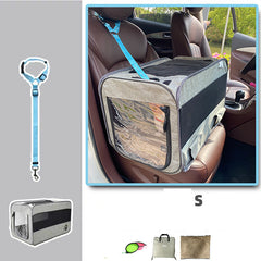 Portable Folding Pet Travel Carrier with Safety Zippers