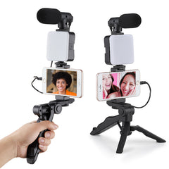 Multifunctional Selfie Stick Light with Microphone