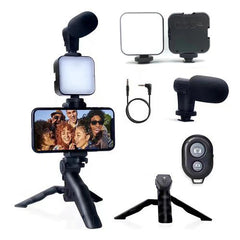 Multifunctional Selfie Stick Light with Microphone